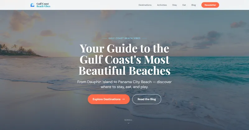Screenshot: Gulf Coast Beach Vibes homepage