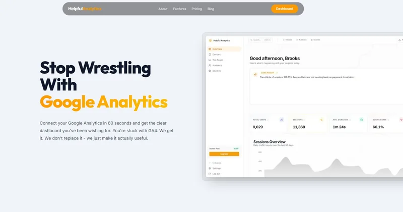 Screenshot: Helpful Analytics